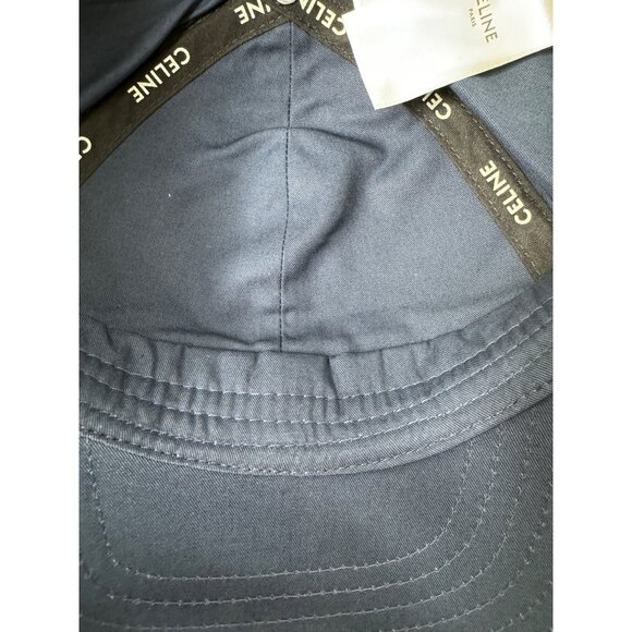 NWT Celine Baseball Cap in Cotton Marine Blue Logo-Embroidered Size Small - Picture 13 of 15